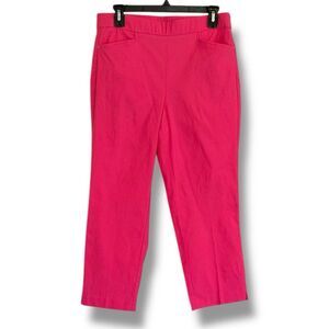 Rafaella Cropped Pull On Pants Hot Pink Size 8 Stretch